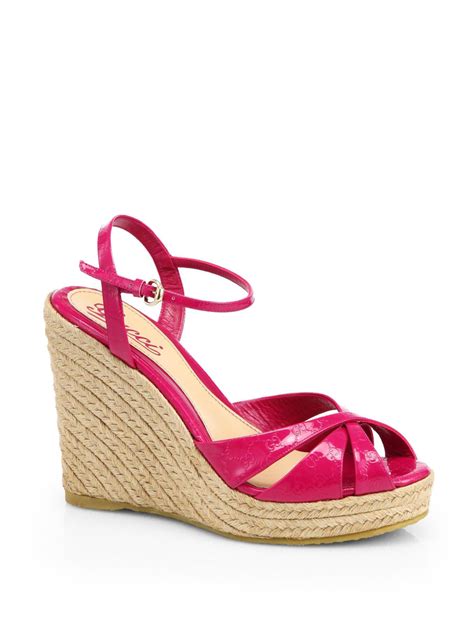 gucci espadrilles leather|gucci espadrilles wedges pink.